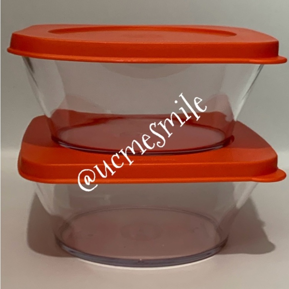 Tupperware Clear Crystalline Acrylic Small Fruit/Salad Bowl Set